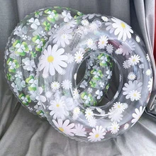 1pc Inflatable Daisy Flower Swimming Ring, Water Game, Beach Essential, Pool Float - Swim Ring - View 7