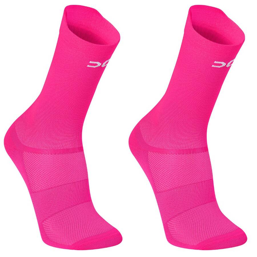 Adult Polyamide Running Socks With 3D Cuff, Breathable, Thermal Comfort, High Performance, Spinning, Cycling - 2 Pairs Pink - View 1