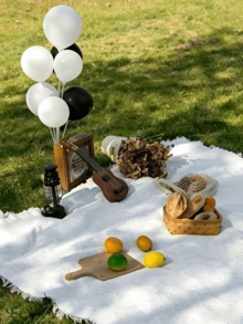 格子多功能户外毯，野餐垫，露营帐篷垫，保暖毯，沙发套，床毯，桌布，挂毯，防撕裂家居休闲毯 - T形花紋 - 查看 2