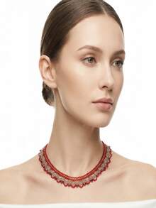 Bohemian Style Handmade Beaded Woven Women's Necklace, Retro Elegant Women's Necklace, Suitable For Party, Wedding And Casual Wear - Necklace - View 7