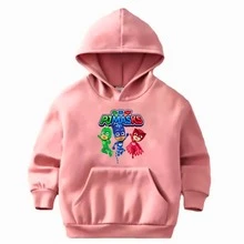 Kids' PJ Masks Movie Cartoon Sweatshirt/Jacket/Kangaroo Hoodie/Flannel Lined Boy/Girl Owlette Gecko Cat - 淺粉色 - 查看 1
