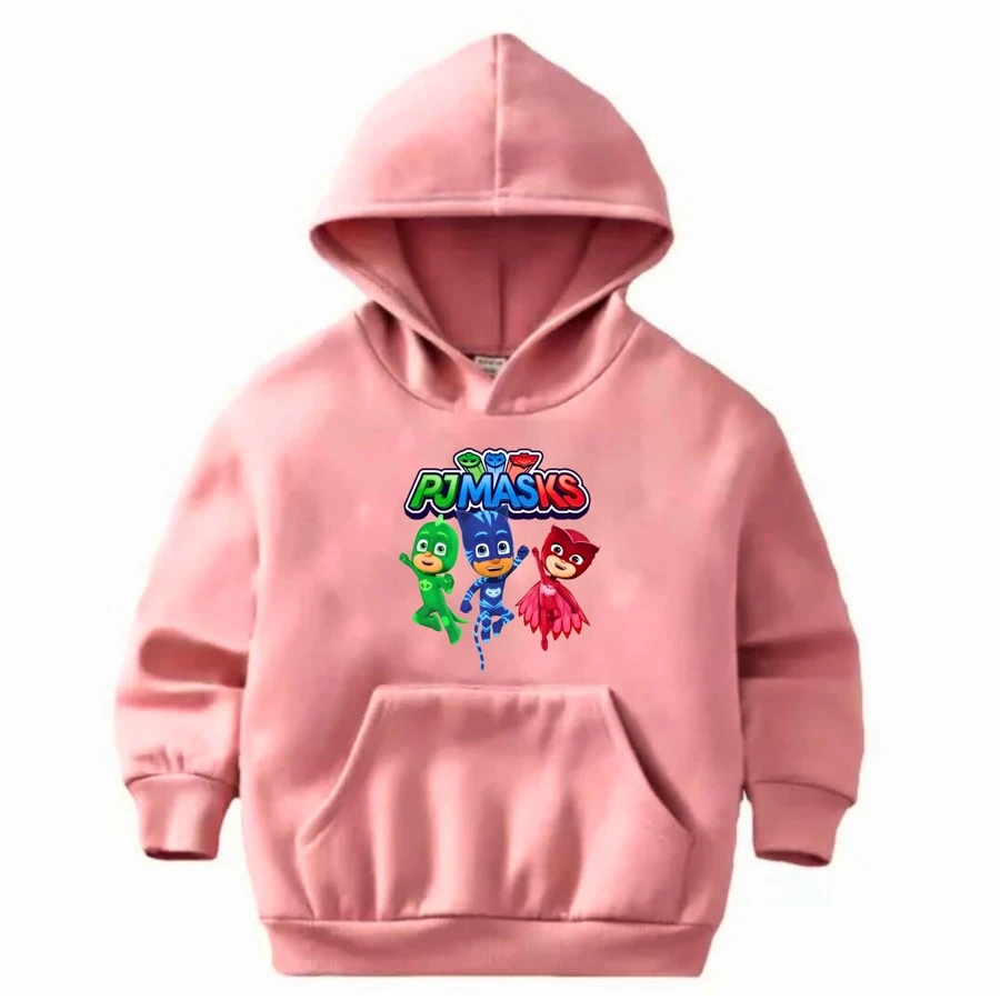 Kids' PJ Masks Movie Cartoon Sweatshirt/Jacket/Kangaroo Hoodie/Flannel Lined Boy/Girl Owlette Gecko Cat - 淺粉色 - 查看 1