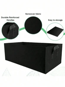 2PCS/1PC Gardening Planting Bags With Handles, Multi-Sized Felt Planting Bags, Rectangular Planting Seedling Pots, Suitable For Growing Vegetables, Tomatoes, And Potatoes. - Black - View 4