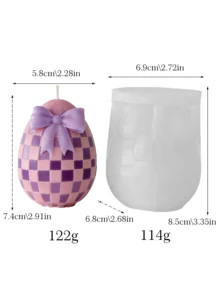 1 Piece Of Silicone Mold For Easter Bunny Shaped And Butterfly Egg Shaped Aromatherapy Candles, DIY Embossed Rabbit Egg Candle Silicone Mold - Easter Candle Molds - View 12