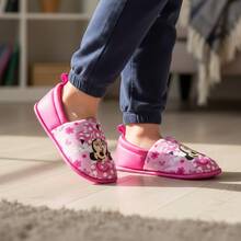Disney Slippers Girls - Soft Plush Cozy Warm Comfort Fit Non-Skid Sole Indoor Wear (Toddler Sizes 5-10, Little Kid Sizes 11-12) - Pink - View 9