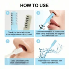 2pcs Double Sided Knife Nose Hair Trimmer With Storage Box Manual Portable Nose Hair Removal Razor Kit For Men And Women Washable 360 Degree Rotating Nose Hair Groomer Barber Salon Travel Essentials - 查看 8