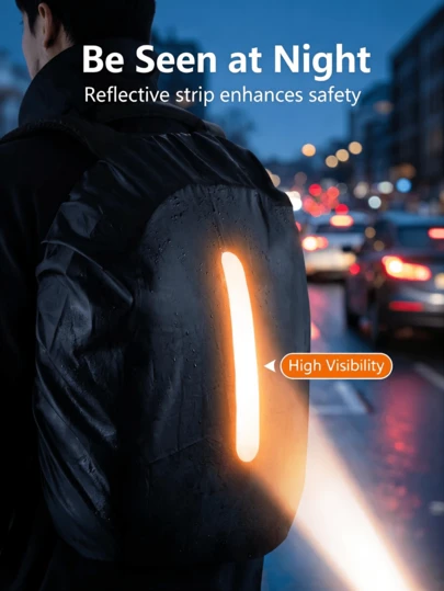 背包防雨罩 重型防尘包保护套 反光防盗 适用于 30-40L (7.9-10.5 加仑) 背包 3 种颜色可选 徒步旅行 露营 度假必备