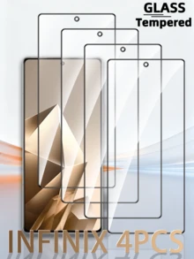 4pcs Screen Protector, Compatible With And Other Models, High-Definition Tempered Glass Film, 9H Hardness, Compatible With Phone Cases, Easy To Install, Scratch-Resistant, Bubble-Free, Full Coverage. - Clear - View 1