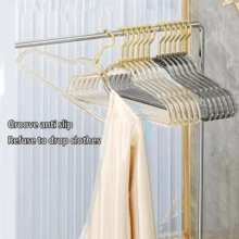 Transparent Gold Powder Acrylic Crystal Clothes Hanger, Seamless Plastic Garment Hanger, Women's Clothing Organizer - Gold - View 6