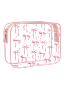 6/1pc PVC Makeup Bag, Lightweight, Fade-Resistant, Portable Cosmetic Bag, Easy To Wipe, Fashion Aesthetic, Fade-Resistant Material, Travel Essential, Holiday, Winter/Summer Vacation, Back To School, Waterproof Makeup Bag, Cruise, Bathroom, Travel Essential, Large Capacity - Multicolor - View 13