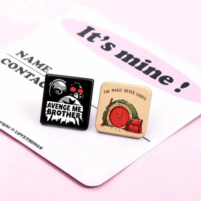 Winter Soldier "Avenge Me Brother" & Hobbit Hole "Magic Never Fades" Pin Set - & LOTR Fan Badges, Classic & Fashionable Badge/Brooch, 2D Flat Design, High-Quality Metal Accessory, Suitable For Decorating Clothes, Hats, Backpacks, Ideal Novelty Gift For Friends