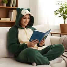 pokemon Adult  Hooded Kigurumi Pajama Suit - 綠色 - 查看 3