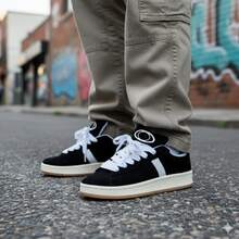 Tênis Feminino Casual Leve para Academia Estilo Skate - Preto - Visão 4