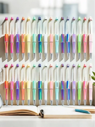 חרוזי סיליקון לתכשיטים DIY חדשים ומוכרים חמים, חרוזים בצבע אומברה, יצירה יצירתית, עט חרוזים מפלסטיק מסתובב DIY, חרוזי חימר רכים, חרוזי ריינסטון מלאים, חרוזי תכשיטים DIY, מרווחי חרוזים מחימר רך (משלוח אקראי)