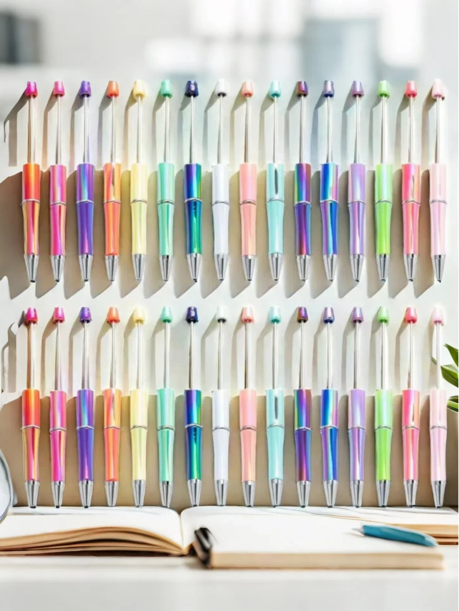 New Arrival Hot Selling DIY Jewelry Silicone Beads, Ombre Color Beads, Creative Crafts, DIY Beaded Rotating Plastic Beaded Pen, Soft Clay Beads, Full Rhinestone Beads, DIY Jewelry Beads, Soft Clay Beaded Spacers (Random Delivery) - Multicolor - View 1