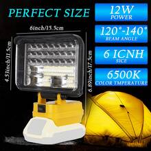 Outdoor Wireless LED Work Light (Battery Not Included, Light Fixture Only), 6-Inch Outdoor Ambient Light, DCB 205 Lithium Battery Compatible Only, High-Brightness Emergency Floodlight, With Dual USB Ports And Two-Level Brightness Adjustment, Portable Handheld Light, Compatible With Smartphones/Tablets, An Essential Choice For Outdoor Adventurers, Car Accessory Enthusiasts, And As A Gift. - Đèn làm việc LED không dây ngoài trời - Xem 2