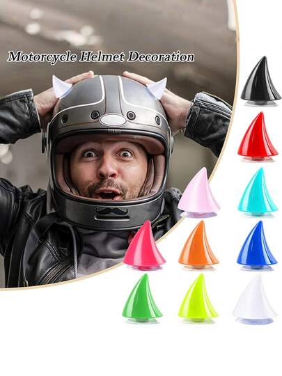 4pcs Universal Creative Devil Horns, Easy Installation With Strong Suction Cup, Suitable For Decorating Motorcycle And Bicycle Helmets, Multi-Color Helmet Decoration Accessories