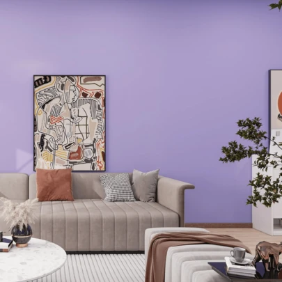 1卷自粘紫色壁纸，40厘米 x 1米/5米/10米，防水，可移除，适用于厨房台面、橱柜、墙面、房间、客厅、浴室、家居装修、家具改造、DIY装饰，耐用墙面覆盖物，易于安装，家居升级