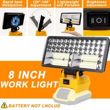 8-Inch/22.5cm Handheld Cordless LED Work Light (Battery Not Included), Only Works With DCB 205 Lithium Batteries, Emergency Floodlight And Flashlight, With Dual USB Ports, Ultra-High Brightness, Portable Handheld Light, An Essential LED Light For Outdoor Camping, Travel, And Fieldwork, Compatible With Smartphones/Tablets, 22W Power, 9000 Lumens Brightness, 6500k Color Temperature, 120°-140° Rotation Angle, A Super Practical Outdoor Work Light, A Great Gift For Family Gatherings. - Đèn làm việc LED cầm tay không dây 8 inch/22,5 cm - Xem 7