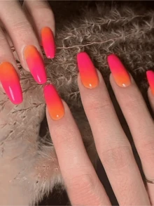 20 miếng dán móng tay gel bán khô, chất lượng salon, dễ dán và gỡ bỏ, cần đèn UV để làm khô. - Màu Cam cháy - Xem 5