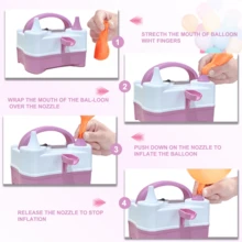 Electric Air Pump Universal Multi-Function Magic Balloon Pump Electric Inflator Long Twisting Balloons Birthday - Pink - View 2