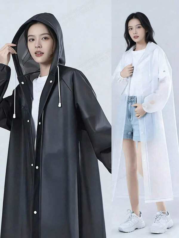 1pc Fashionable Hooded Raincoat, Unisex Portable Windproof Waterproof Quick-Dry Breathable Jacket With Elastic Cuffs, Suitable For Outdoor Cycling, Hiking, Travel, Campus, Essential For Outdoor Activities