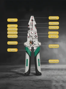 1 Pc 8-In-1 Foldable Multitool Pliers | Professional Wire Stripping, Cutting And Crimping Tool For Electricians - Wire Strippers - View 3