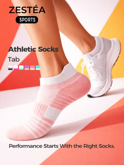 1/3 Đôi tất thể thao nhiều màu sắc, tất cổ ngắn chuyên nghiệp dành cho chạy bộ với thiết kế ôm sát bàn chân, có miếng dán chống phồng rộp, hỗ trợ vòm bàn chân, gót liền mạch, cấu trúc lưới, thấm hút mồ hôi, khả năng giảm sốc nhờ họa tiết sọc, độ co giãn bền bỉ, thoải mái và thấm hút mồ hôi, phù hợp cho thể thao, mặc hàng ngày, văn phòng, đi bộ, du lịch.