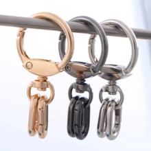 Spring Clasp, Carabiner Hook, Swivel Snap Hook, Backpack Buckle, Creative Lightbulb Shaped Clasp, Bag Accessories, Tarnish Resistant Electroplated Round Keychain, Pom Pom Pendant, Metal Swivel Ring - Multicolor - View 2