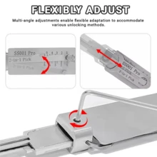 suli Professional SS001Pro 2-In-1 Stainless Steel Key Decoder Portable Locksmith Tool With Precision Hook & O-Ring Pickup Repair Kit - 1pc - View 6