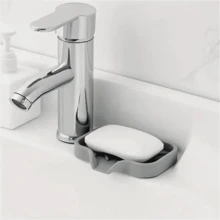 Khay đựng xà phòng bằng silicon, khay thoát nước xà phòng dốc, khay bồn rửa không cần khoan lỗ, không đọng nước, phụ kiện nhà bếp, phụ kiện phòng tắm. - Nhiều màu - Xem 8