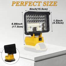 Outdoor Cordless LED Work Light (Batteries Not Included, Fixture Only), 8-Inch/5-Inch Outdoor Ambient Lighting, Compatible Only With DCB 205 Lithium Batteries, High-Brightness Emergency Floodlight With Dual USB Ports And Two-Level Brightness Adjustment, Portable Handheld Light, Compatible With Smartphones/Tablets, A Must-Have For Outdoor Adventures, Car Accessories Enthusiasts, And Gifts. - Đèn làm việc LED không dây ngoài trời - Xem 2