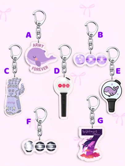 1pc Acrylic Cartoon Kpop Comeback Keychain, Bangtan Arirang Album & Purple Color Friendship Keychain, K-POP Character Bag Charm Jewelry, ARMY Fans Gift, Ideal For Boyfriends, Girlfriends, Family, Teachers & Party Gifts, ARMY-Themed Phone & Bag Decorations