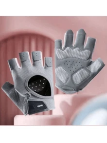 1双透气防滑骑行露指手套，男女通用，专业健身半指手套，适合夏季钓鱼骑行 - 彩色 - 查看 3