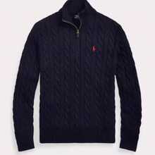 Jersey de punto con cuello alto y cremallera media de Polo Ralph Lauren, con bordado, para hombre, para otoño/invierno - Azul Marino - Ver 4