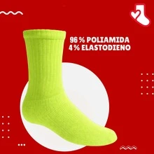 Meias Infantil Juvenil 29 ao 35 Criança Verde Neon Glow Poliamida Confortável Casual Esporte - 2 Pares - Visão 4