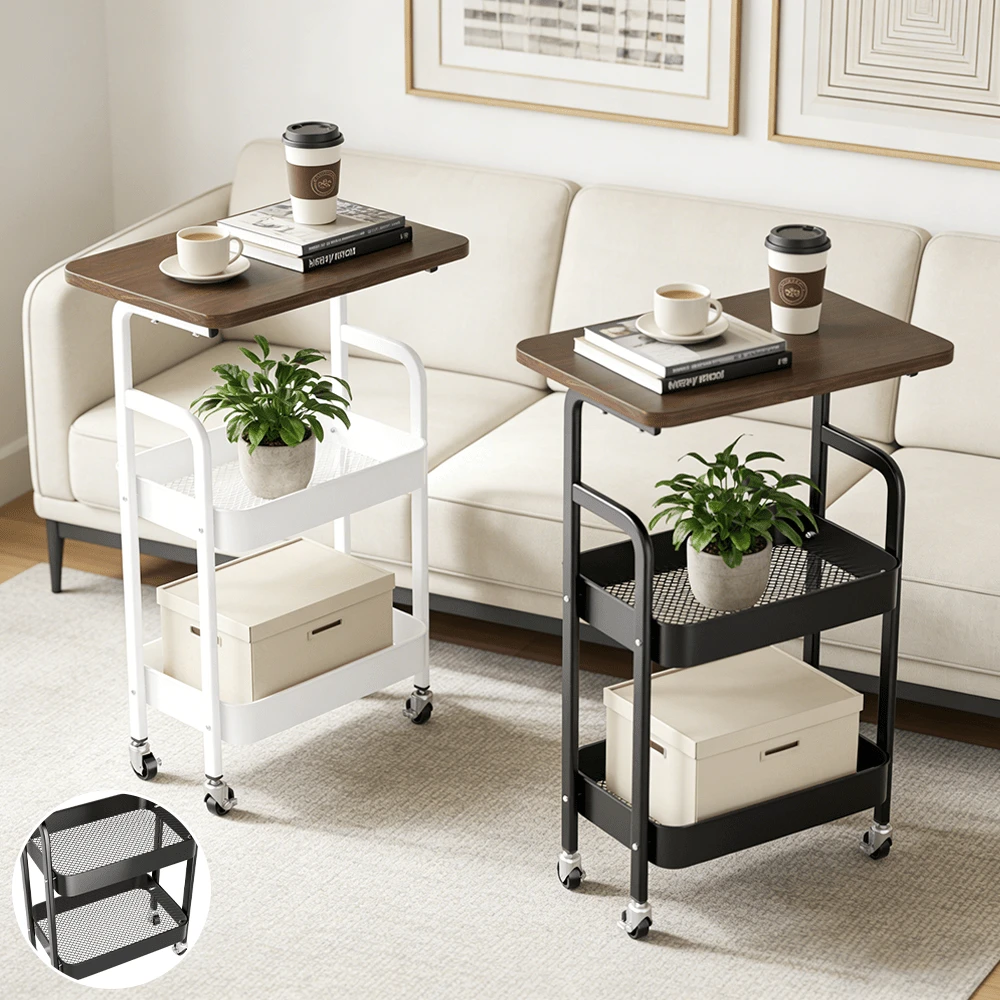 Lislark 3 Tier Storage Trolley Cart Kitchen Utility Rolling Rack Tray Shelf On Wheels (44*30*77cm) - View 1