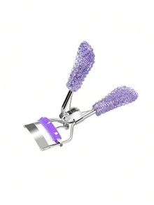 1 pieza Rizador de pestañas semi-transparente con mango de plástico con brillo, con/sin peine, asistente para rizar pestañas, con pinza con puntos en relieve, almohadilla de goma suave, herramienta de maquillaje, regalo lindo - Multicolor - Ver 19