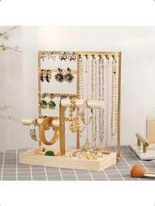 1pc Multifunctional Elegant Jewelry Organizer With Detachable Rotating Display Stand, Can Perfectly Store Earrings, Necklaces And Rings, Provides Ample Storage Space, Easy To Assemble, Perfect Gift For Holidays, Valentine's Day Or Birthday ,Room Decor - Multicolor - View 14