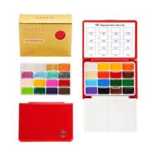 旅行水彩颜料套装 32 色 | 便携式颜料套装，带调色盘，迷你金属水彩颜料套装，适合成人、艺术家和业余爱好者，专业美术用品，生日、复活节和情人节礼物之选 - 套裝 - 查看 8