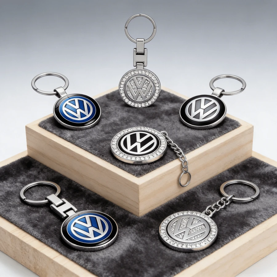 1个金属水钻汽车标志钥匙扣，适用于大众捷达、帕萨特、途观、朗逸、途安、Polo等车型。高端礼品，原厂金属材质，镶嵌水钻，简约情侣款汽车钥匙扣，大众车主必备配件。 - 1PC - 查看 1