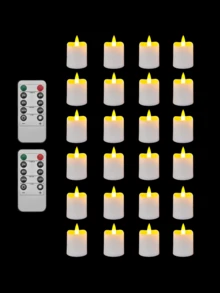 6/12/24入 LED 電子茶蠟燭，營造浪漫燭光氛圍，適用於居家裝飾、桌面中心裝飾、生日派對、婚禮佈置、復活節及其他場合 - 白色 - 查看 8