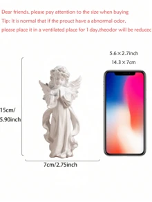 1 pièce Sculpture d'ange blanc élégante, décoration pour la maison. Essentielle pour la décoration de Noël, Thanksgiving et l'automne. Cette statue d'ange en résine avec des ailes peut servir de charmante décoration de bureau, apportant une décoration religieuse et inspirante au salon. - Multicolore - Voir 8