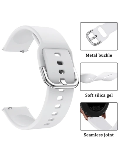Dây đeo đồng hồ thể thao silicon mềm 20mm, tương thích với Vivoactive 6/Vivoactive 5/Vivoactive 3/Venu/Venu 2 Plus/Venu Sq, Galaxy Watch 7/6/5/4 (40mm/44mm), Watch 4/6 Classic (42mm/46mm/43mm/47mm), Forerunner 645/245, Galaxy Watch 5 Pro (45mm), Active 2, Watch 3 (41mm), Unisex