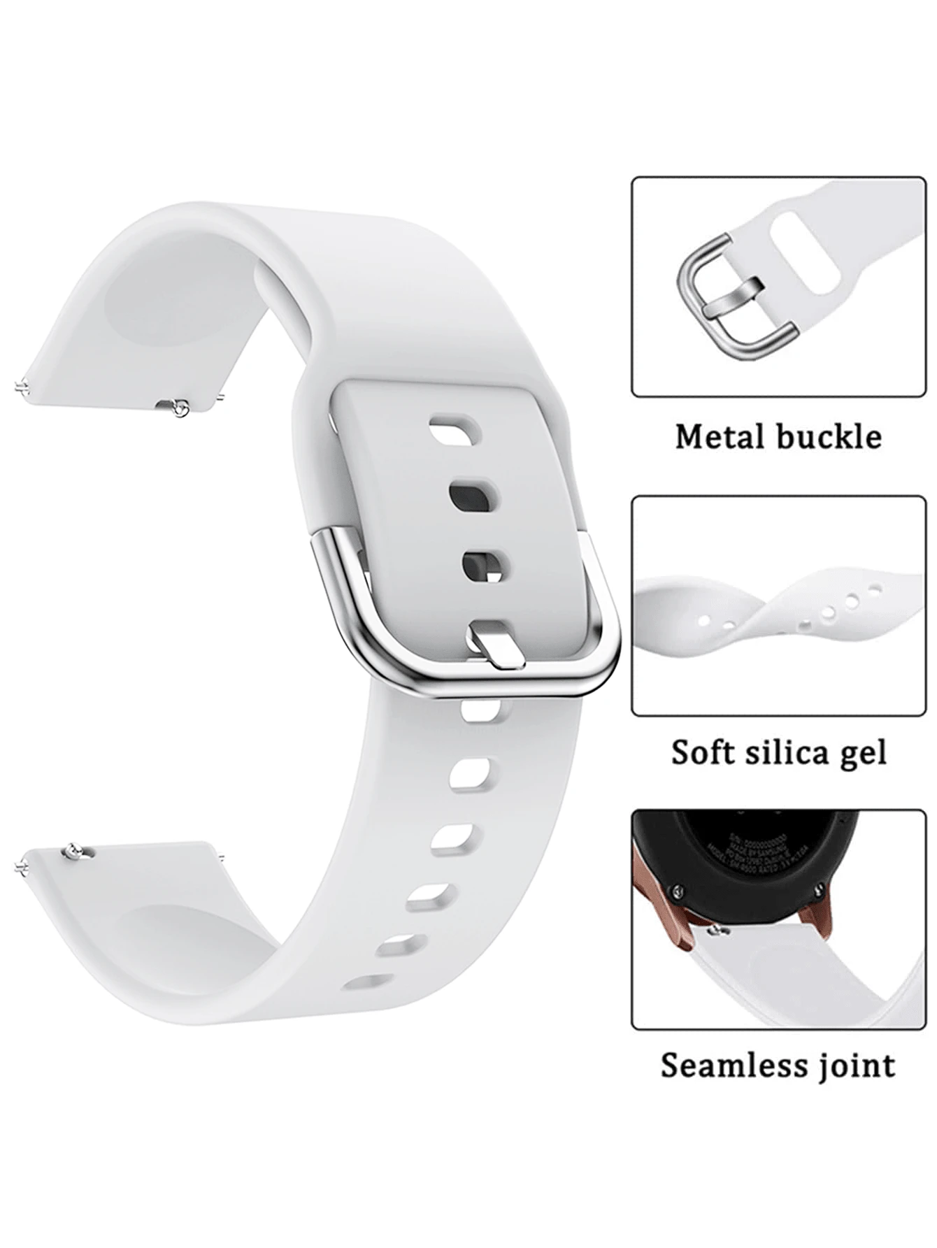 20毫米柔软硅胶运动表带,兼容 Vivoactive 6/Vivoactive 5/Vivoactive 3/Venu/Venu 2 Plus/Venu Sq、Galaxy Watch 7/6/5/4(40毫米/44毫米)、Watch 4/6 Classic(42毫米/46毫米/43毫米/47毫米)、Forerunner 645/245、Galaxy Watch 5 Pro(45毫米)、Active 2、Watch 3(41毫米),男女通用 - 20mm - 查看 1
