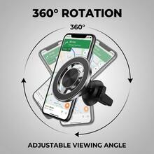 Magnetic Car Phone Holder, Air Vent Mount, Aluminum Alloy Material, Anti-Scratch & Wear-Resistant, Strong Magnetic Force, 360° Rotation, Multi-Angle Adjustment, Stable Grip Without Damaging Air Vent Blades - A - View 4