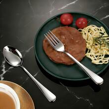 2/8/12/24件套不锈钢餐具套装，适用于日常生活、酒店、餐厅，亦可作为圣诞礼物。 - 銀色 - 查看 3