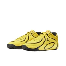 Nike JORDAN男士耐磨低筒繫帶運動籃球鞋 - 黃色/黑色 - 查看 6