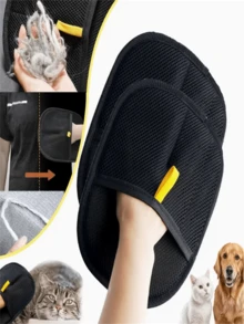 防静电宠物毛发清洁手套 - 双面家具、汽车座椅和衣物清洁手套 | 可重复使用的猫毛去除手套 - 柔软面料,易于抓握,温和有效的猫毛去除工具,适用于犬猫 | 黑色网状设计,双面刷毛和粘性表面 - 符合人体工程学设计,适用于家具、衣物和家居清洁 - 彩色 - 查看 2