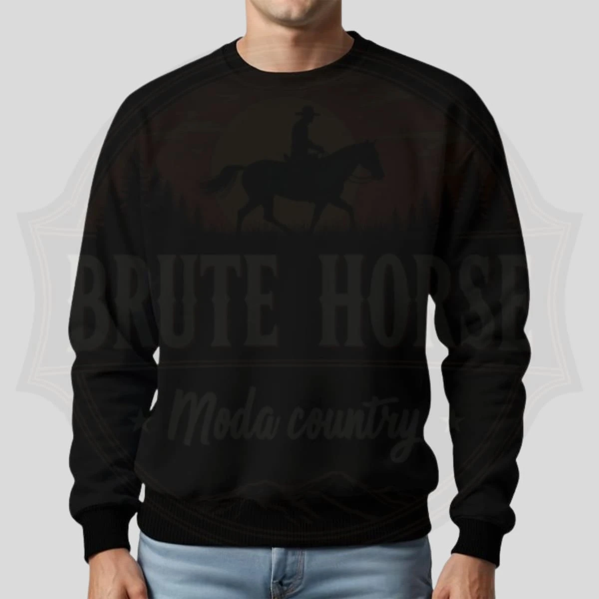 Men's/Unisex Plain Casual Sweatshirt With Crew Neck, Premium Cotton Knit, Women's Winter Jacket - màu đen - Xem 1